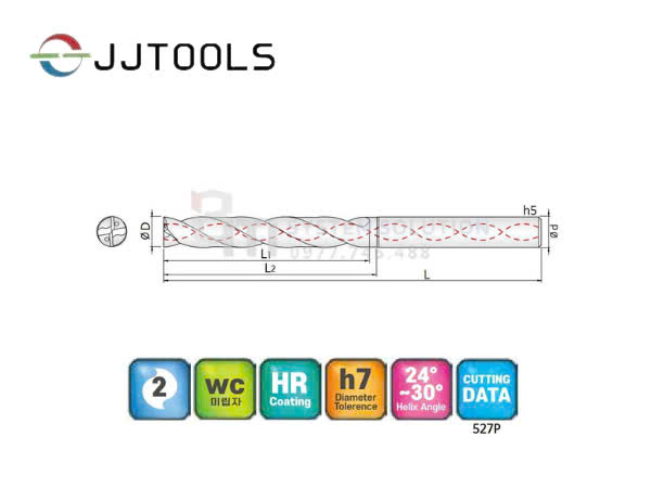2FDRLW (Long Length Multi-Processing Flat Drills with Coolant Hole, 2 Flutes) - JJTOOLS